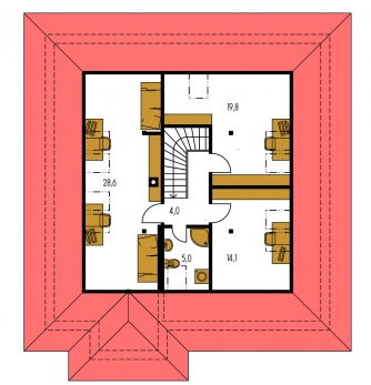 Grundriss des Obergeschosses - BUNGALOW 37